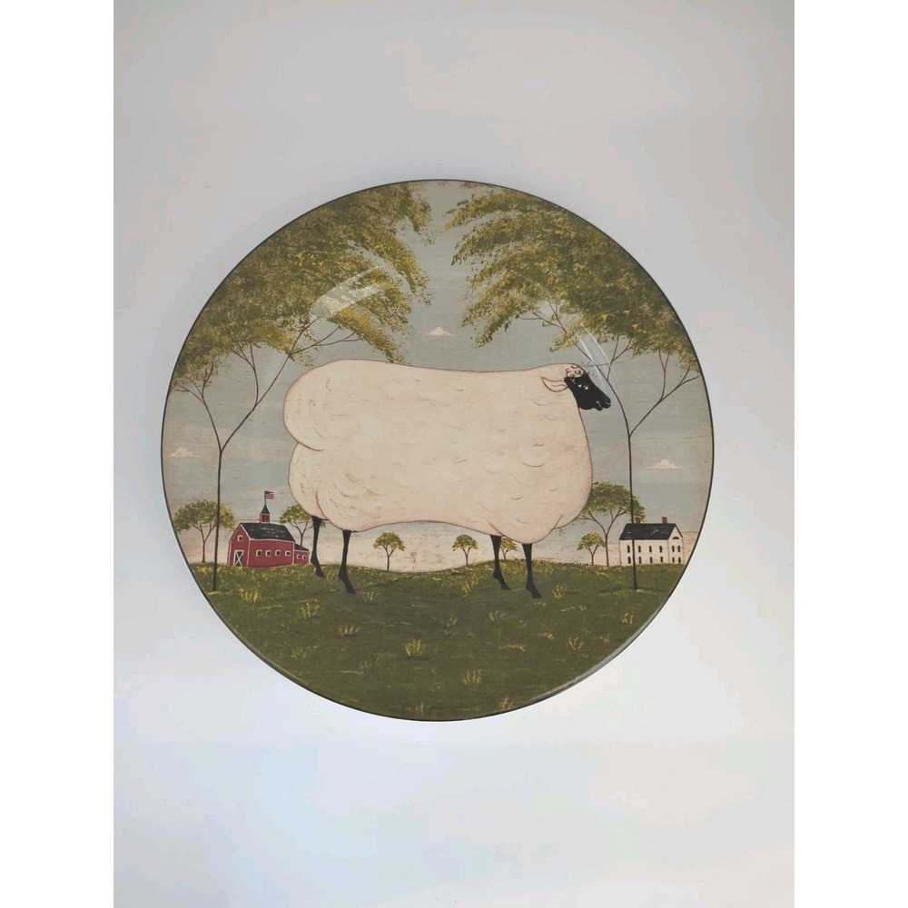 Warren Kimble Sakura NY Animal Collection Sheep Salad Plate 8 Inch Folk Art